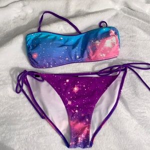 NWOT Glamour Kills galaxy bikini 4 pieces